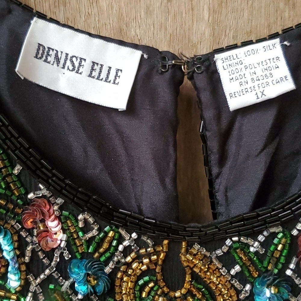 Vintage Denise Elle Beaded Top 1X perfect condition - Picture 2 of 5